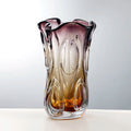 Axyaa Hollowed Art Gradient Glazed Vase with Pleated Mouth for Fresh Flower Arrangements