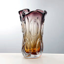 Axyaa Hollowed Art Gradient Glazed Vase with Pleated Mouth for Fresh Flower Arrangements