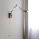 Axyaa Copper LED Wall Lamp with Pull Chain Switch, Nordic Design