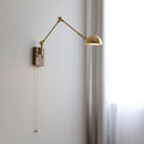 Axyaa Copper LED Wall Lamp with Pull Chain Switch for Bedroom and Bathroom