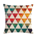 Axyaa Geometric Linen Cushion Cover: 45x45cm Pillowcase for Home Decor