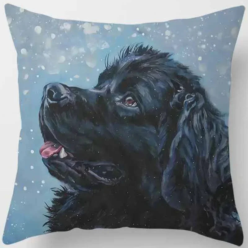 Cute Dog Pattern Square Pillow Covers For Home Decor by Axyaa