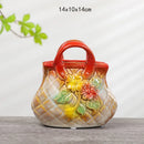 Axyaa Ceramic Embossed Flower Vase Home Decor Arrangement