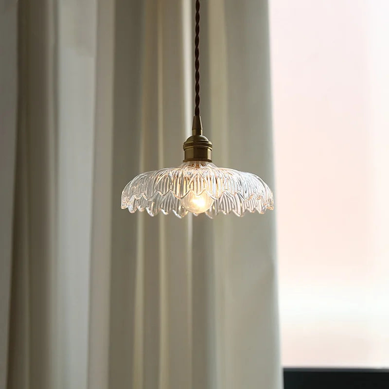 Axyaa Clear Glass LED Pendant Lights for Kitchen Island, Modern Nordic Decor