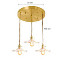 Nordic Lotus Leaf Pendant Light, Axyaa Glass Lamp for Bedroom, Dining, Kitchen - Green/Brown