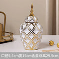 Axyaa Ceramic Vase: Electroplated Tall General Storage Jar Ornaments