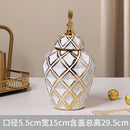 Axyaa Ceramic Vase: Electroplated Tall General Storage Jar Ornaments
