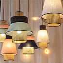 Axyaa Rattan Art Pendant Light: Creative Handwoven Colorful Chandelier for Kitchen and Living Room