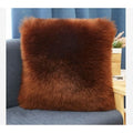 Axyaa Faux Wool Square Plush Throw Pillow with Cushion Core, for Bed, Sofa, or as Waist Headrest