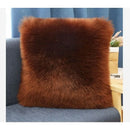 Axyaa Faux Wool Square Plush Throw Pillow with Cushion Core, for Bed, Sofa, or as Waist Headrest