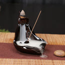 Axyaa Ceramic Aromatherapy Burner with Bergamot Tower Incense - Alpine Flowing Water Design