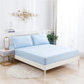 Axyaa Soft Fitted Sheet Set, Solid Color, Single Double Bed Sheet & Pillowcases