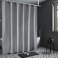 Axyaa Solid Color Fabric Shower Curtain Set with Hook - 72" x 72"