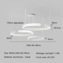 Axyaa Modern Ring LED Chandelier for Living Dining Room Pendant Light