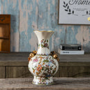 Axyaa Blue and White Ceramic Vase - American Retro Living Room Decor