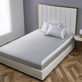 Axyaa Satin Fitted Bed Sheet Set Queen/King Size Luxurious Soft Silky Elastic Bedsheet