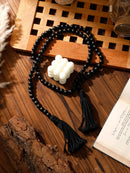 Wooden Beads Macrame Wall Hanging Decor by Axyaa - Rustic Room Boho Aesthetic