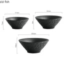 Axyaa Stone Pattern Ceramic Pasta Soup Salad Dessert Bowl Tableware Collection