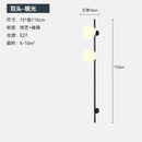 Axyaa Minimalist Double Head Black LED Wall Lamp - Bedroom Living Room Decor