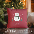 Axyaa Snowman Pattern Rectangular Pillow Cover for Sofa, Bedroom, Car