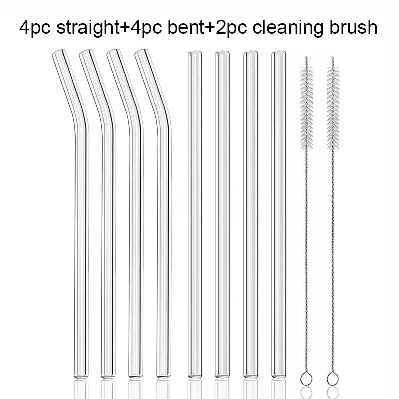 Axyaa Glass Straws: Creative, High-Temperature Resistant Straws for Juice, Milk, Coffee, Cola