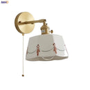 Axyaa Ceramic Brass LED Wall Light Fixture Reading Lamp