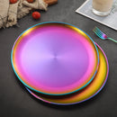 Axyaa Stainless Steel Round Kitchen Storage Tray for Display and Organization