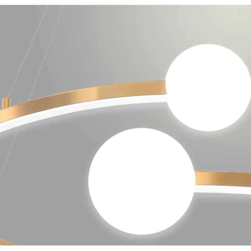 Axyaa Nordic Ring Chandelier Bubble Lamp LED Pendant Light for Living Room & Bedroom