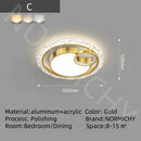 Axyaa Gold Acrylic LED Round Ceiling Lamp - Modern Minimalist Nordic Chandelier