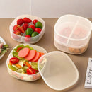 Axyaa Transparent Divided Bento Box - Portable, Microwave Safe, Sealed Lunch Box