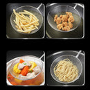 Axyaa Stainless Steel Colander with Wooden Handle for Noodles, Fries & Sifting