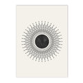 Axyaa Abstract Black Sun Moon Geometry Boho Art Canvas Painting