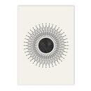 Axyaa Abstract Black Sun Moon Geometry Boho Art Canvas Painting