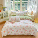 Axyaa Floral Printed Cotton Duvet Cover - Luxury Bedding with Zipper Closure