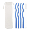 Axyaa Eco-Friendly Glass Straws - Colorful, High-Quality, Set of 6