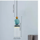 Axyaa Nordic Glass Iron Pendant Lights, Blue Gray Minimalist Bar Table Lamp
