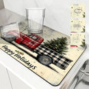 Axyaa Christmas Kitchen Drying Mat Absorbent Dish Placemat