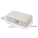 Axyaa PU Leather Jewelry Box: Tabletop Organizer with Lock, Necklace Hooks, Rings Storage
