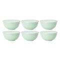 Axyaa Light Green Plastic Bowl Set with Lid for Kitchen, RV, Camping & Work