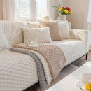 Axyaa Rabbit Fur Sofa Cover: Winter Plush Slipcover for Luxe Living Room Decor