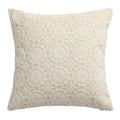 Axyaa White Floral Embroidered Cushion Cover - Elegant Home Decor