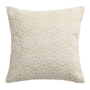 Axyaa White Floral Embroidered Cushion Cover - Elegant Home Decor