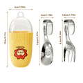 Axyaa Kids Stainless Steel Training Spoon Fork Set in Cute Mini Box