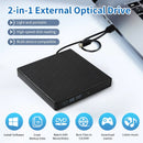 Axyaa Portable 2-in-1 USB-C DVD Burner RW CD Writer for Laptop, PC