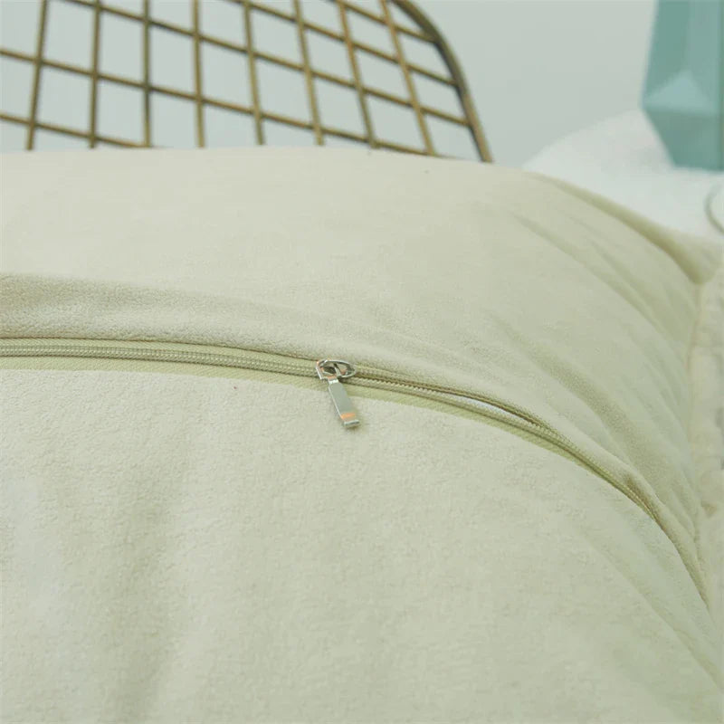Beige Plush Pillow Cover 45*45cm - Axyaa Home Decor Essential
