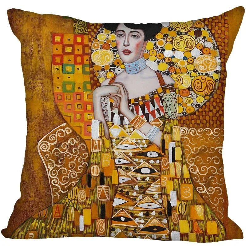 Gustav Klimt Printed Polyester Pillowcase for Home Sofa by Axyaa