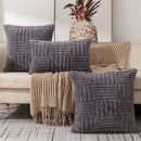 Axyaa Snowflake Velvet White Pillowcase for Sofa, Plush Living Room Cushion Cover