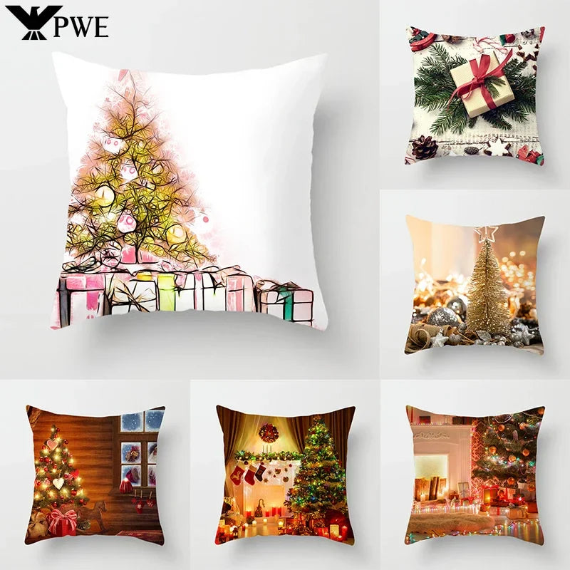 Axyaa Christmas Home Pillowcases: Printed Bed Decorative Cushion Covers