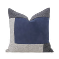 Axyaa Blue Gray Stitching Square Pillow Waist Pillow Set for Designer Living Room.