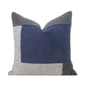 Axyaa Blue Gray Stitched Square Pillow Waist Pillow for Sofa Cushion